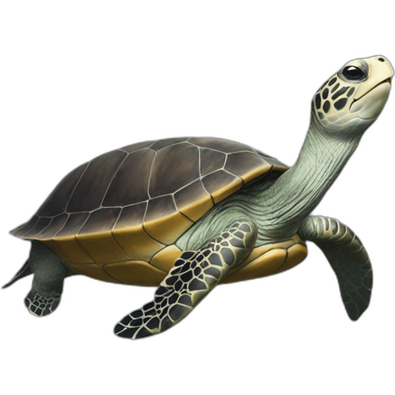 tortue sur baleine emoji