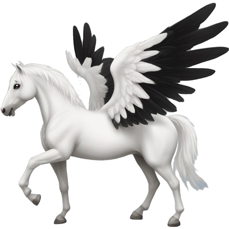 Winged white horse with black hair emoji