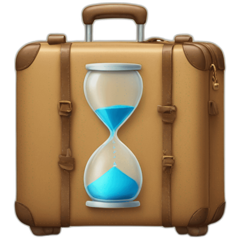 a suitcase with a hourglass emoji