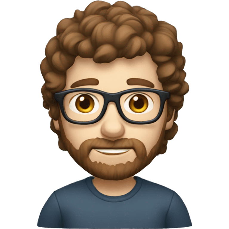 a 35 years old developer with glasses and blue eyes and brown hair emoji