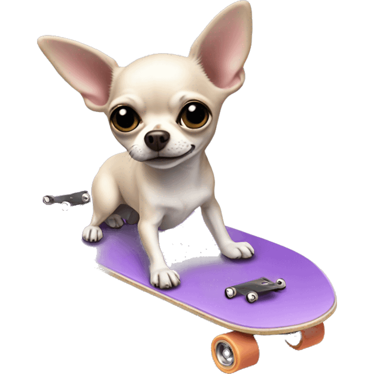 lilac chihuahua on a skateboard  emoji