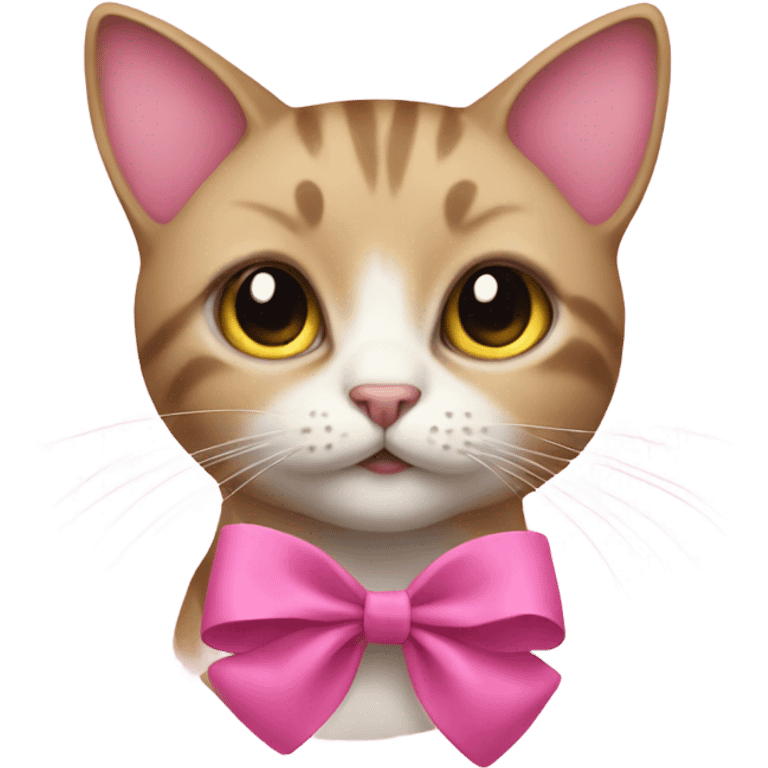 Cat with a pink bow emoji