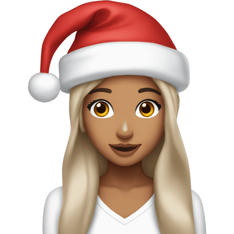 ariana grande with santa hat emoji