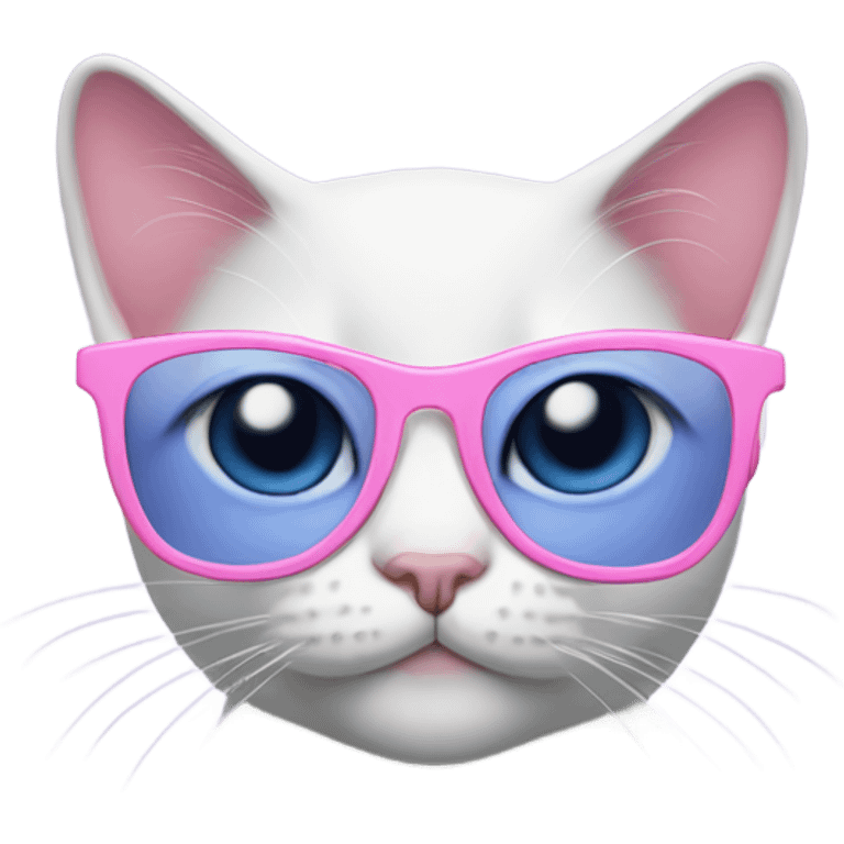 Periwinkle cat with pink glasses emoji