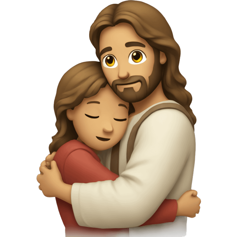 Jesus hugging a child emoji