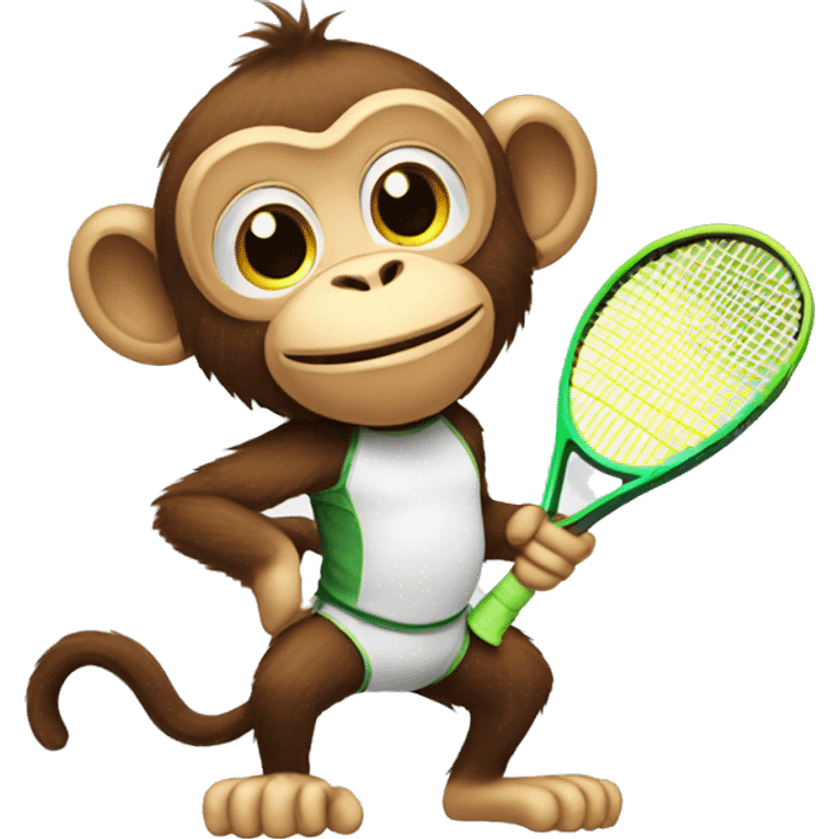 Monkey with tennis racket emoji