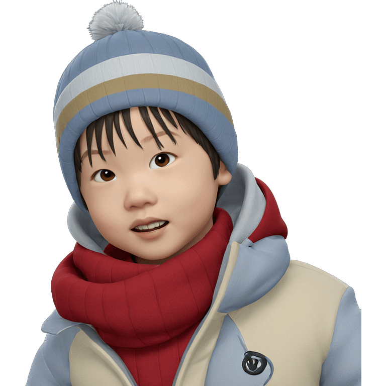 winter boy in cozy attire emoji