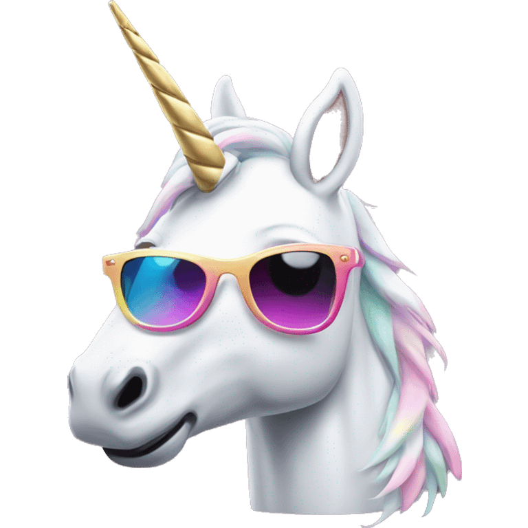 Unicorn with sunglasses emoji