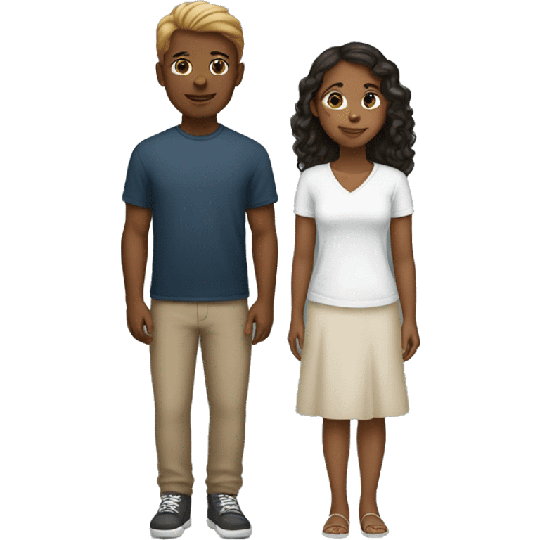 Brown Girl and White boy in love emoji