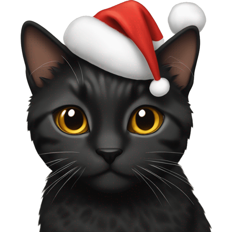 black tortoise shell colored cat Christmas  emoji