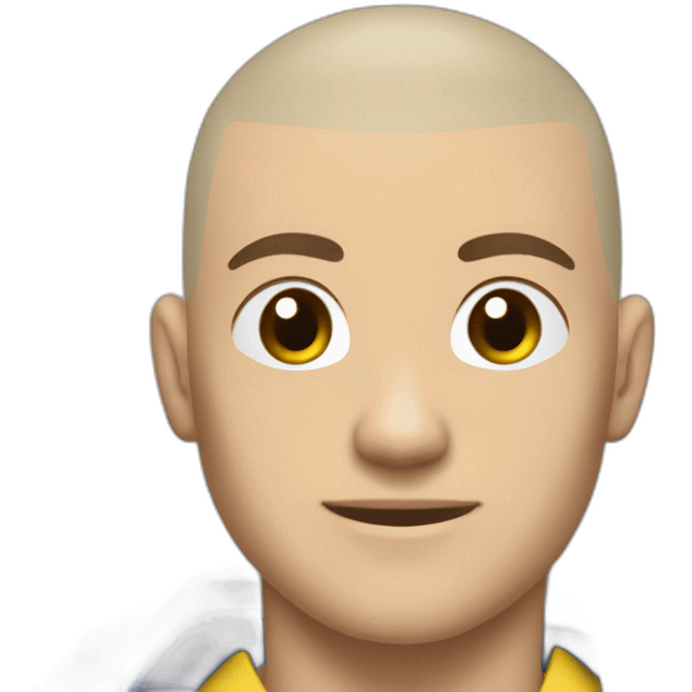 young man brazilian jiu jitsu shaved head white-belt choking emoji