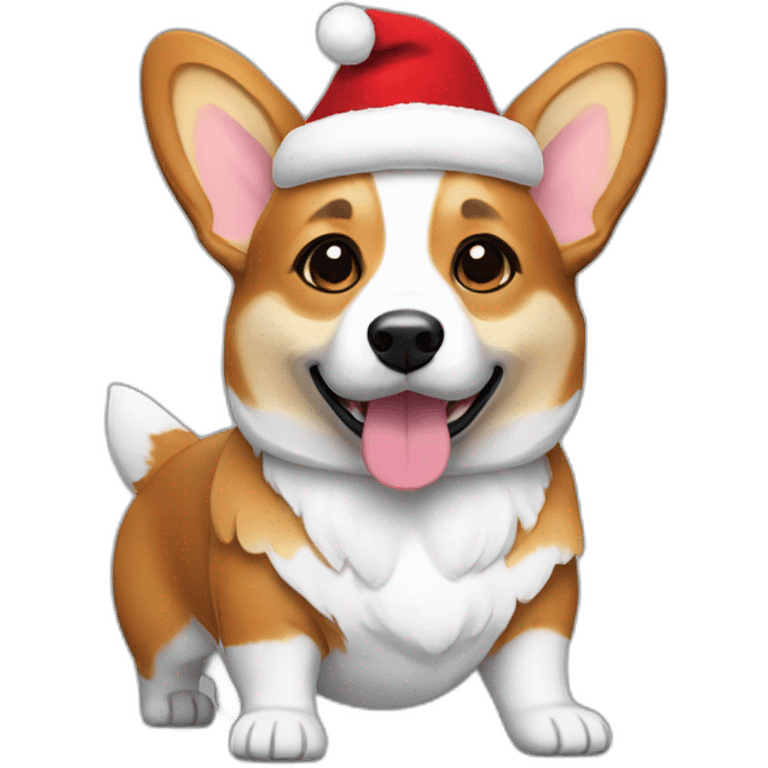 Corgi body wearing santa costume emoji