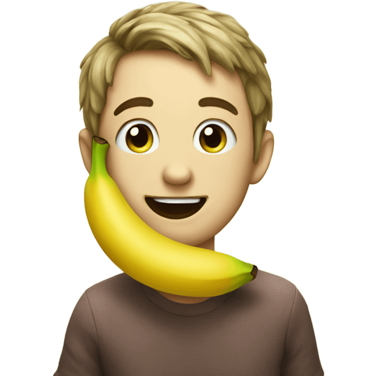 Banana on cheek emoji