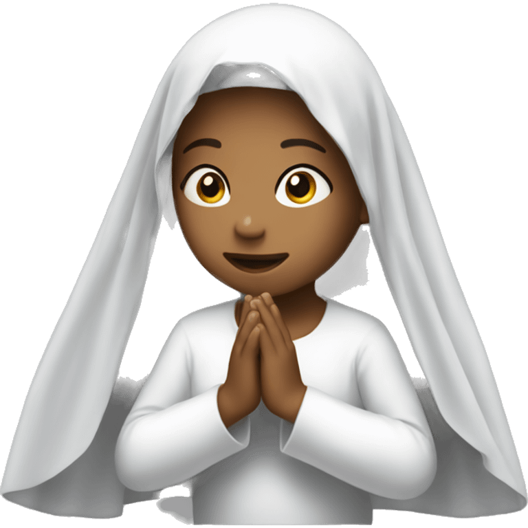 Girl praying for with white veil  emoji