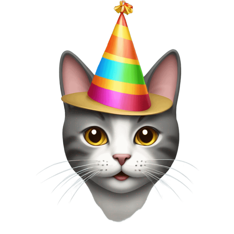 A cat wearing party hat emoji