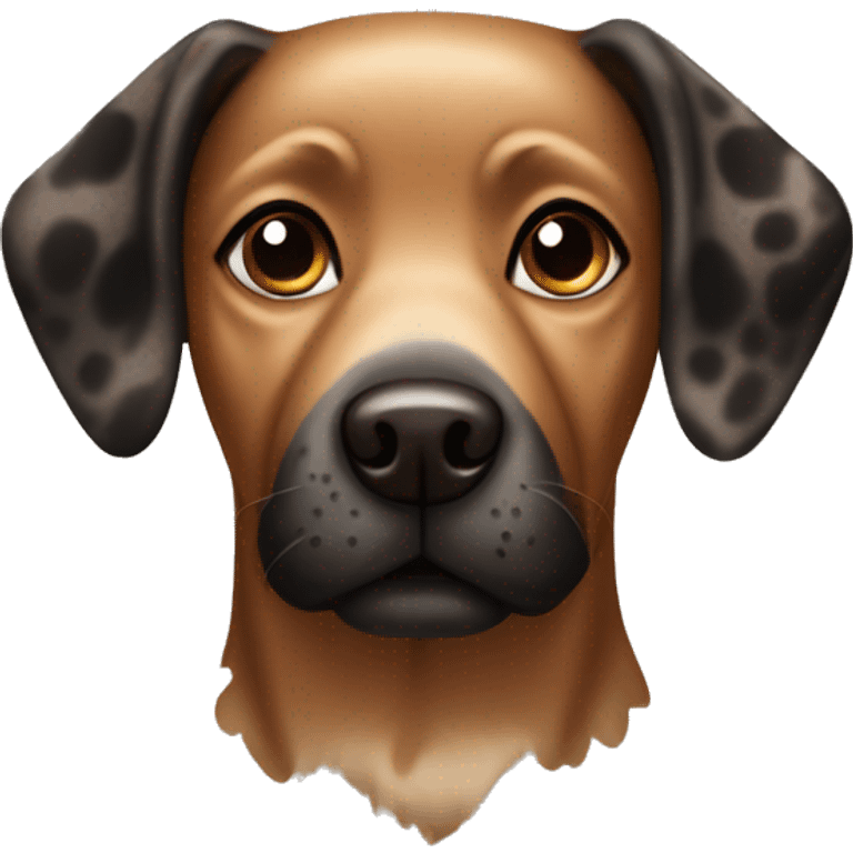 black and brown speckled dog emoji