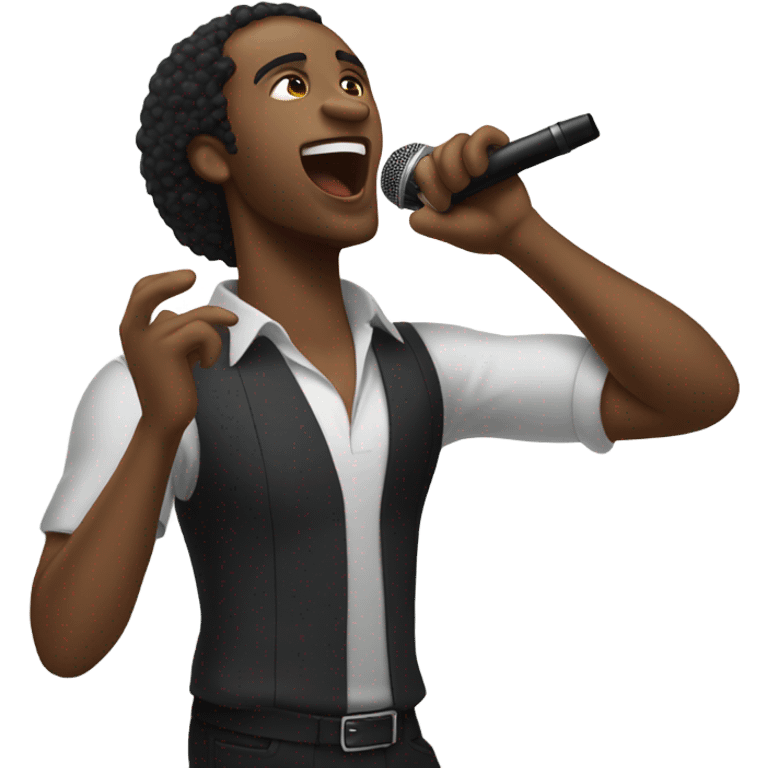 Black man singing emoji