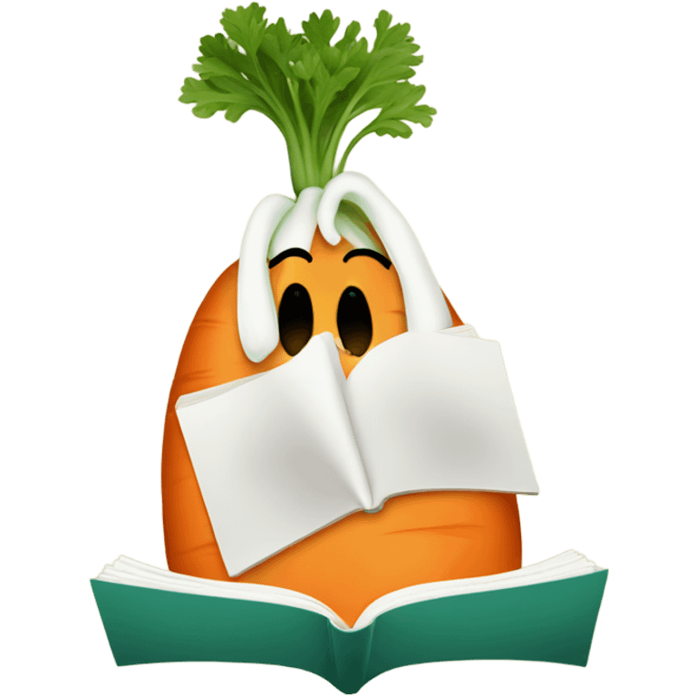 carrot reading book emoji