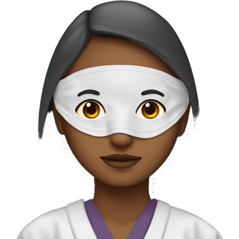 Girl with a face mask and a robe on emoji