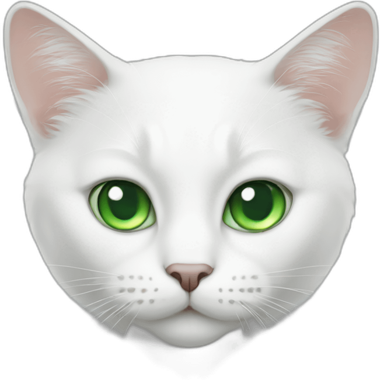 white cat with green eyes emoji