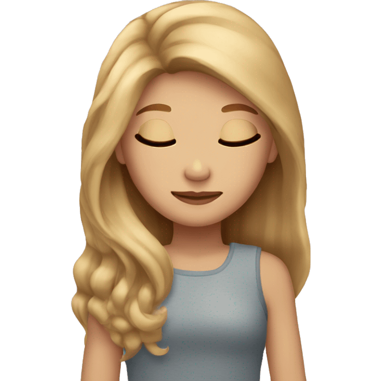 Girl with light brown hair and blonde sparkles long hair sleeping emoji