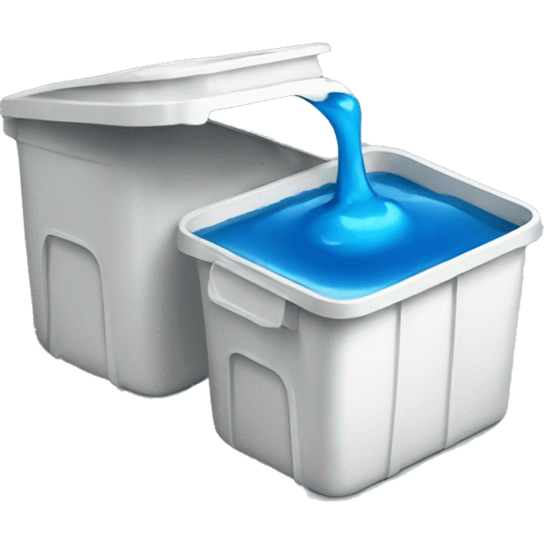 small container with blue liquid  emoji