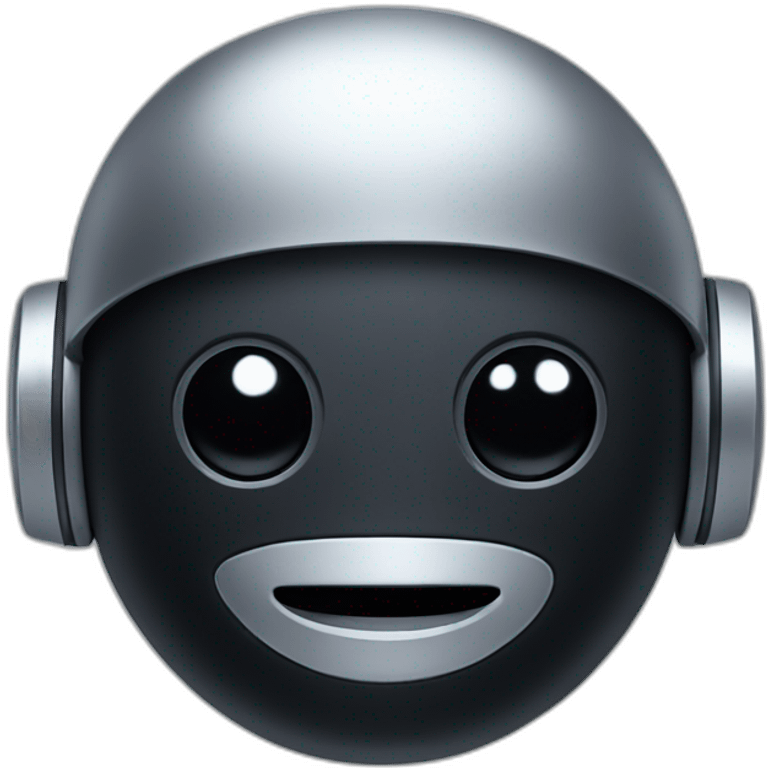 cute black robot face emoji