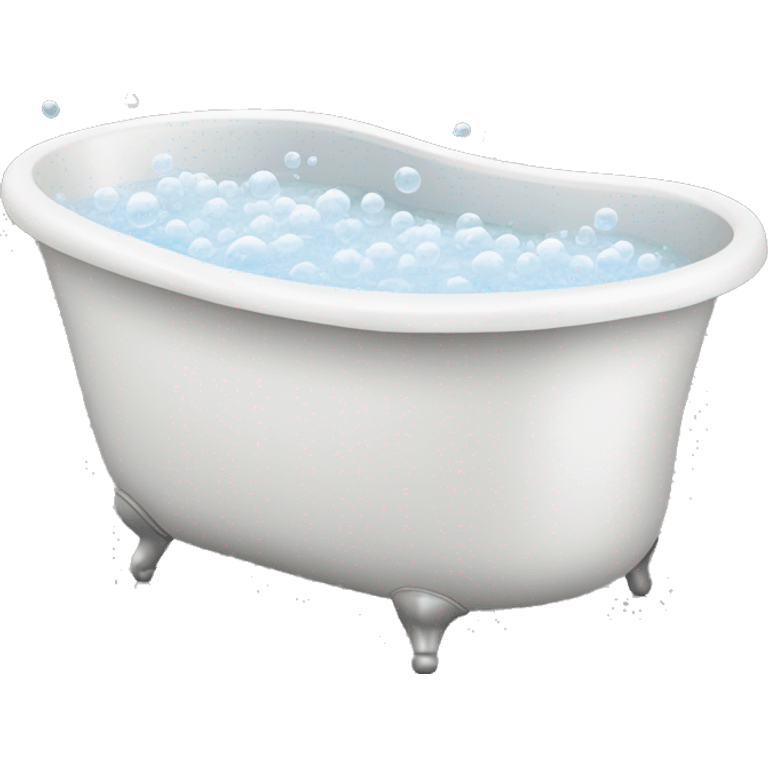 bath tub filled with white bubbles emoji