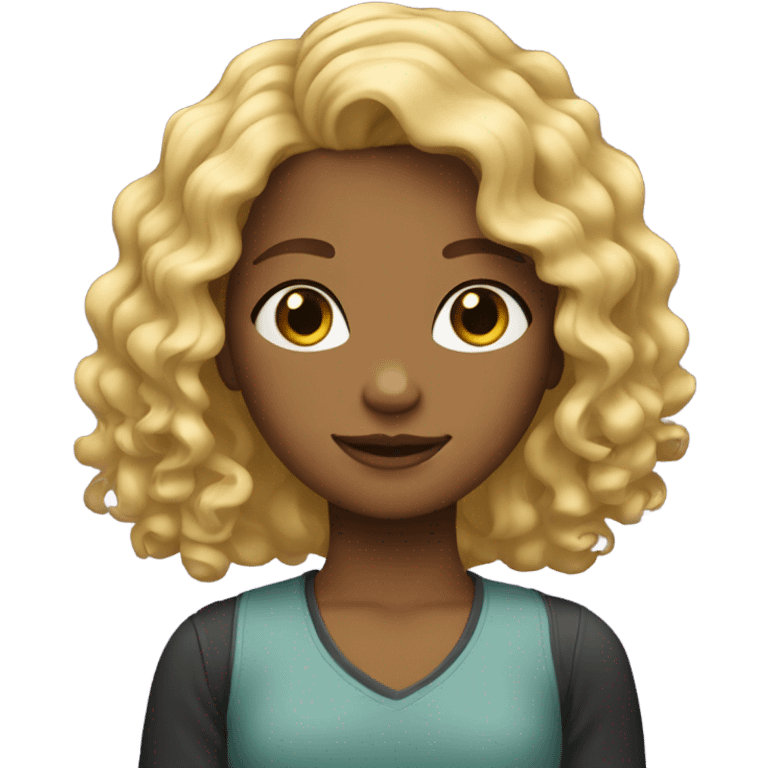 a girl with blonde curly hair emoji