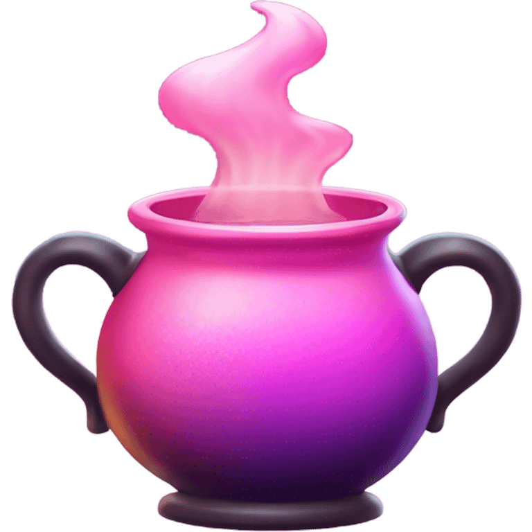 Pink ombre witching brew pot with bubbles and glitter  emoji