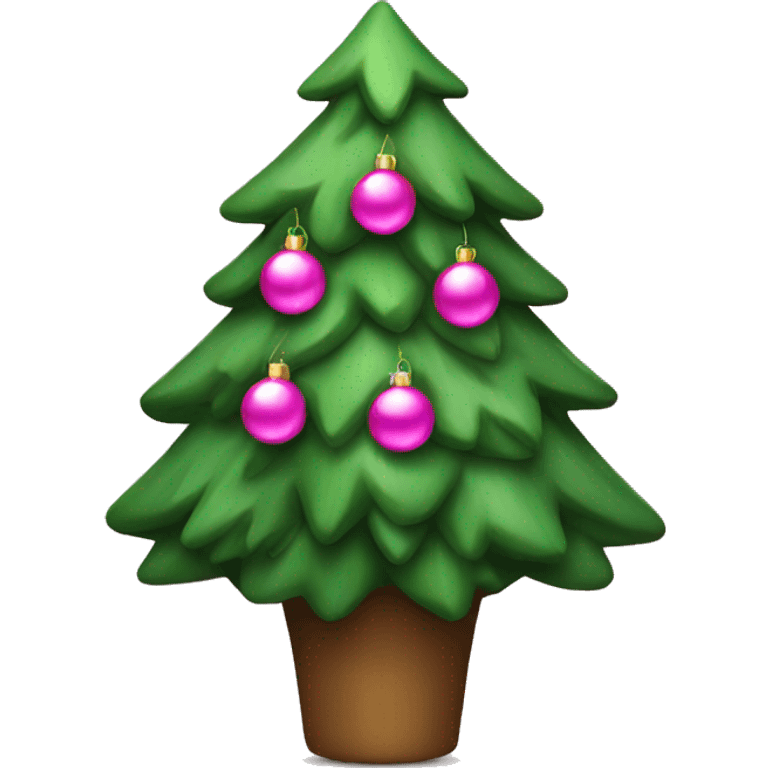  christmas tree with pink decorations emoji