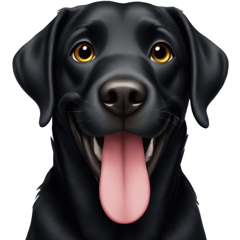 black labrador smiling  emoji