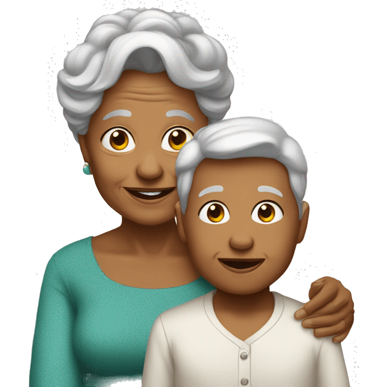 grand mother and grand son emoji