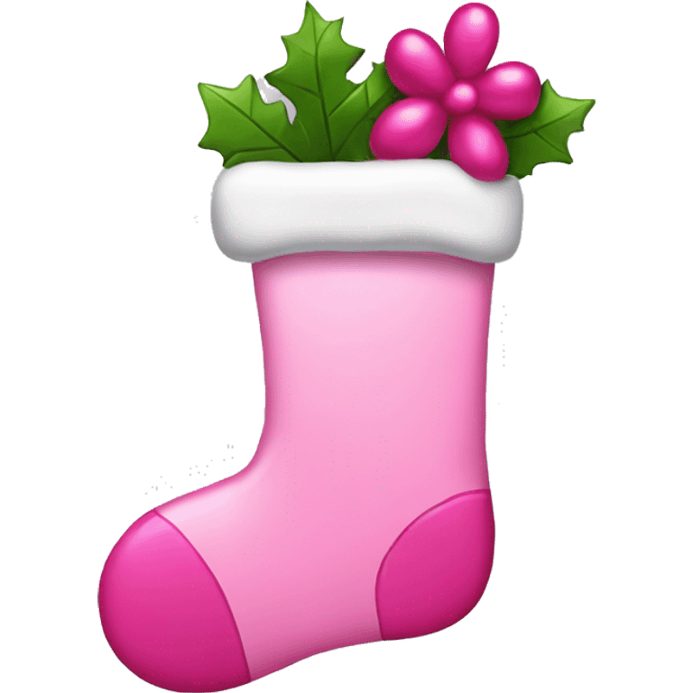 Pink Christmas stocking  emoji