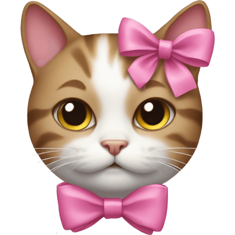 Cat with a pink bow emoji