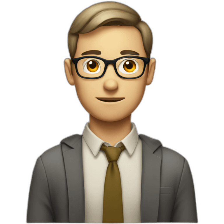 nerd-guy, skinny, rounded-glass, short-hair, emoji