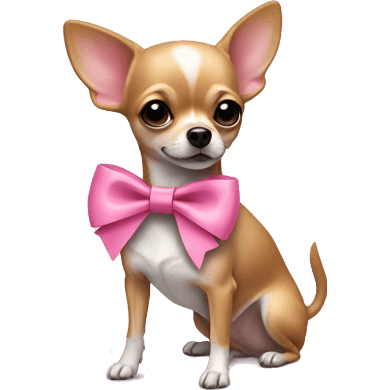 Chihuahua with pink bow emoji