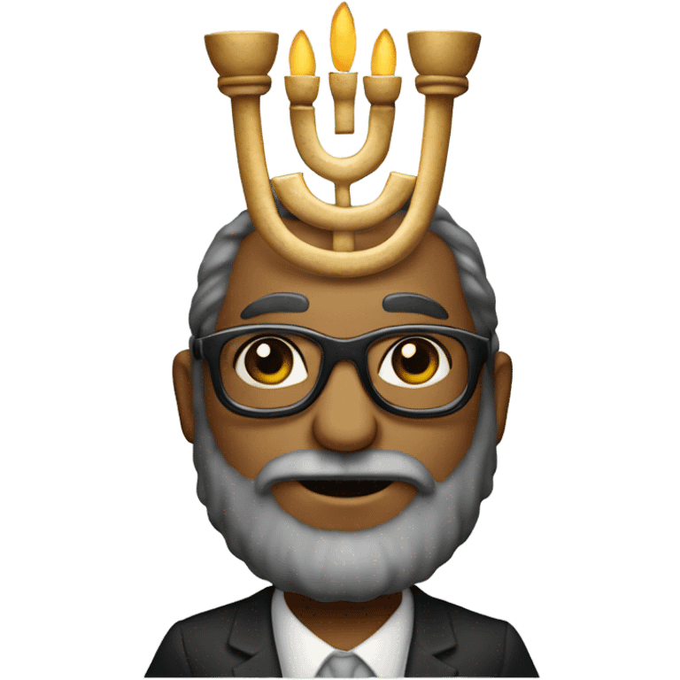 Rabbi wearing sunglasses carrying a menorah  emoji