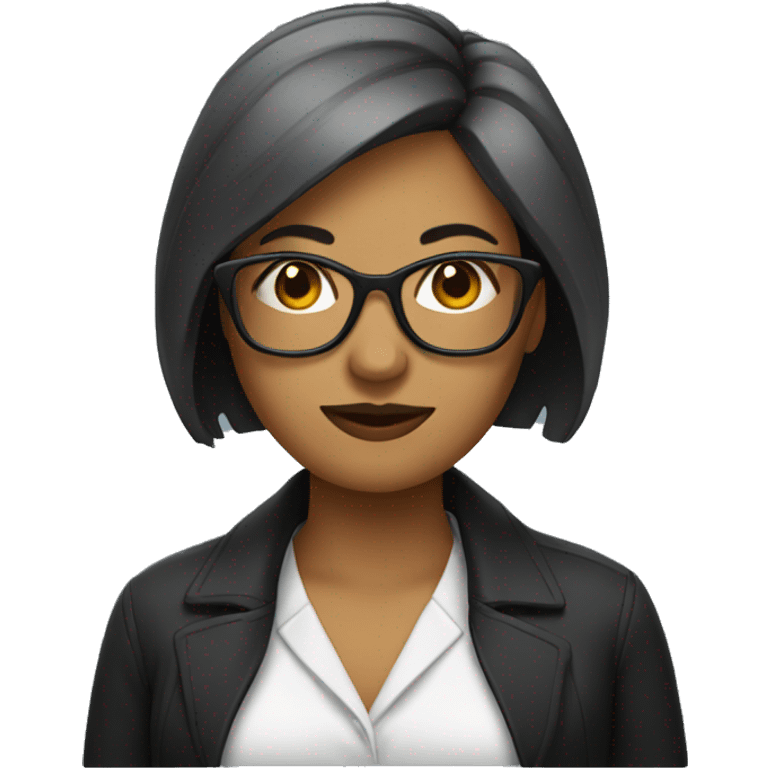 lady with short straight hair, wearing glasse emoji