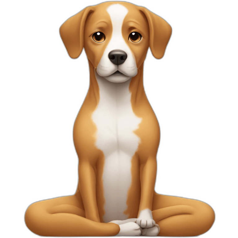 Dog doing yoga emoji