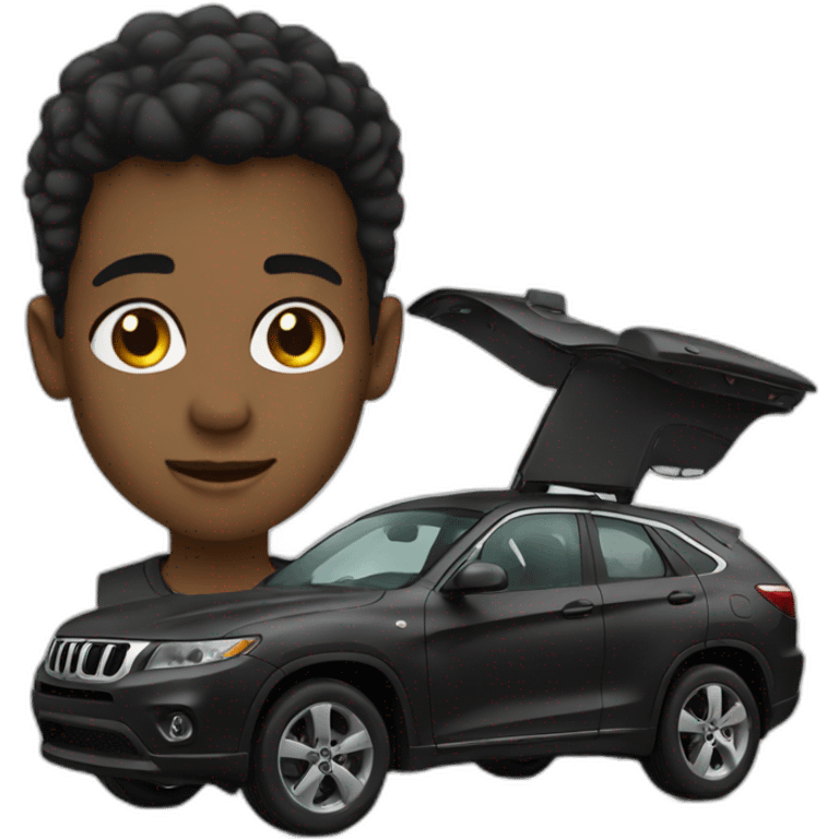 Black person car weeb emoji