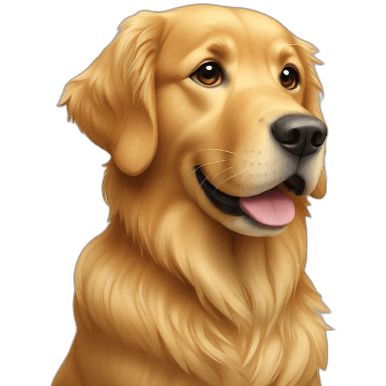 Golden retriever avec une ado emoji