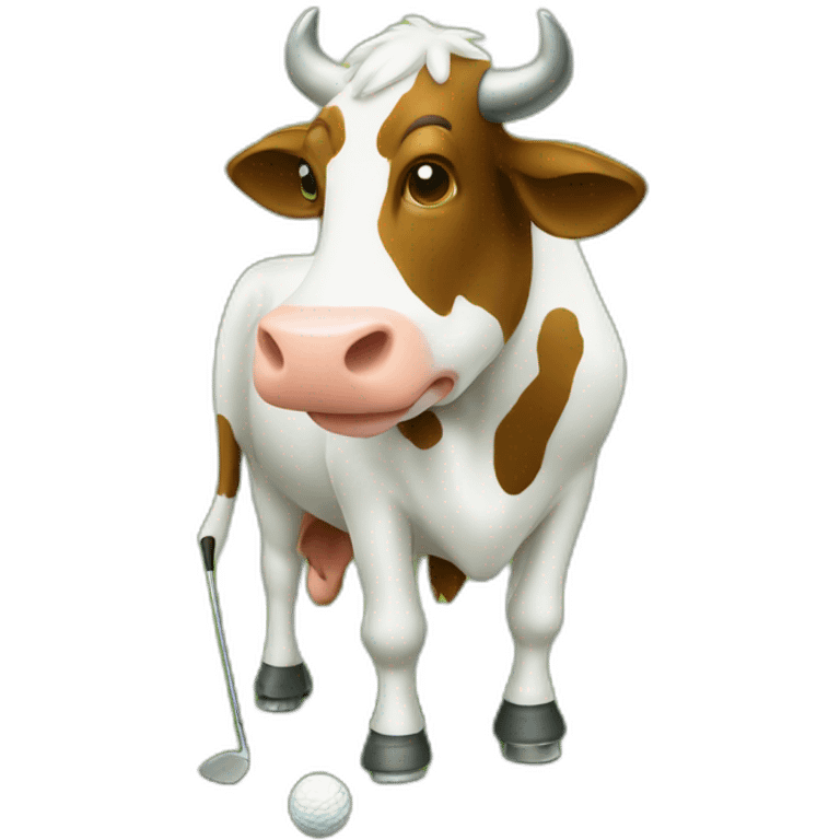 Golfing cow emoji