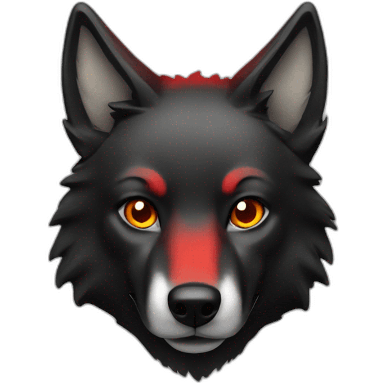 black and red wolf emoji