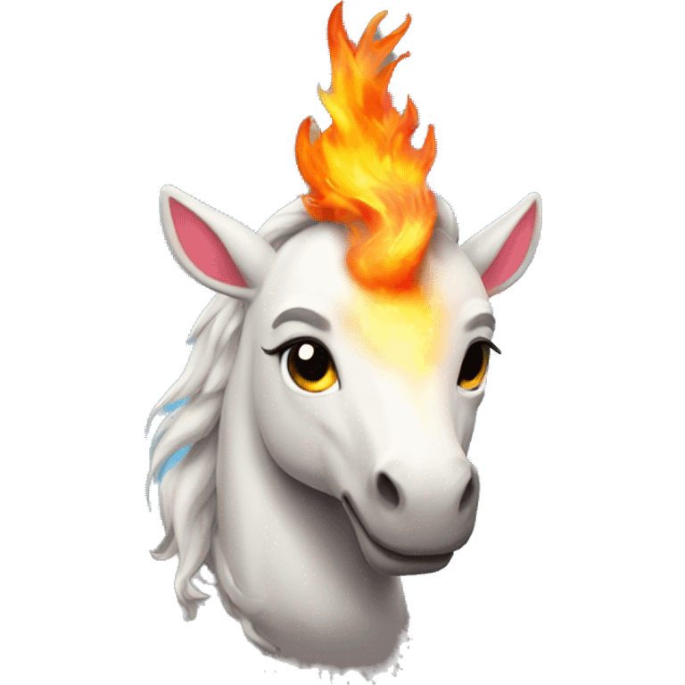 Fire unicorn emoji