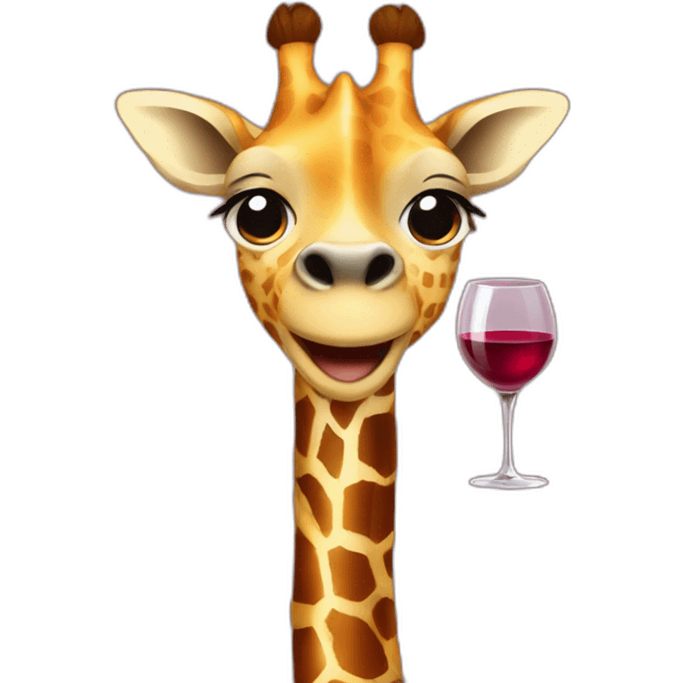 giraffe with wine emoji