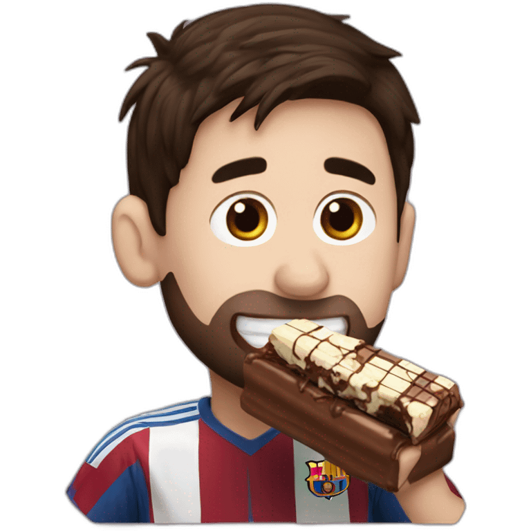 messi eating a bar of chocolate emoji