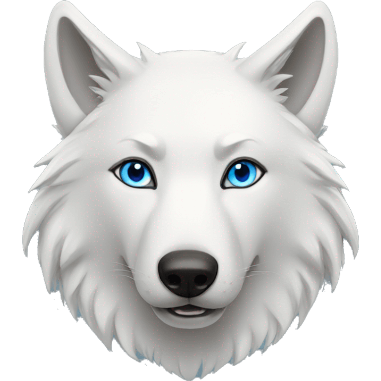 White wolf blue eyes emoji