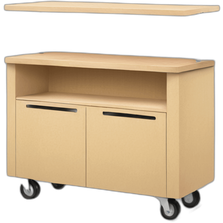 plywood portable counter on wheels emoji