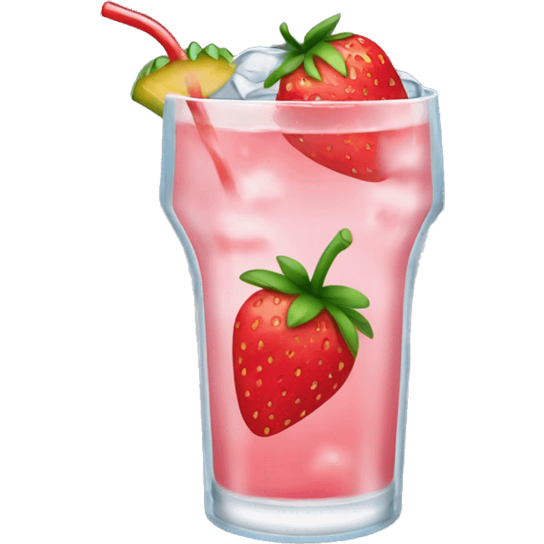 Tropical drink with strawberry’s and ice  emoji